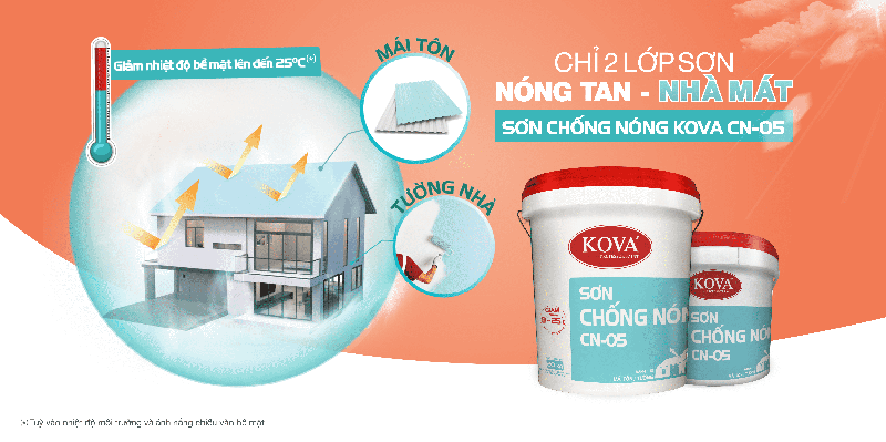 Ưu điểm khác biệt so với các loại sơn thông thường giúp KOVA CN-05 là giải pháp tối ưu cho việc chống nóng công trình